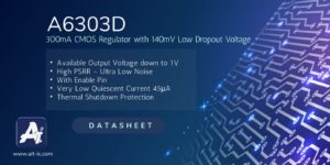 A6303D  300mA Ultra Low Noise, 1V output CMOS LDO