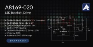 A8169-020 LED Backlight Driver , STEP-UP DC/DC Converter